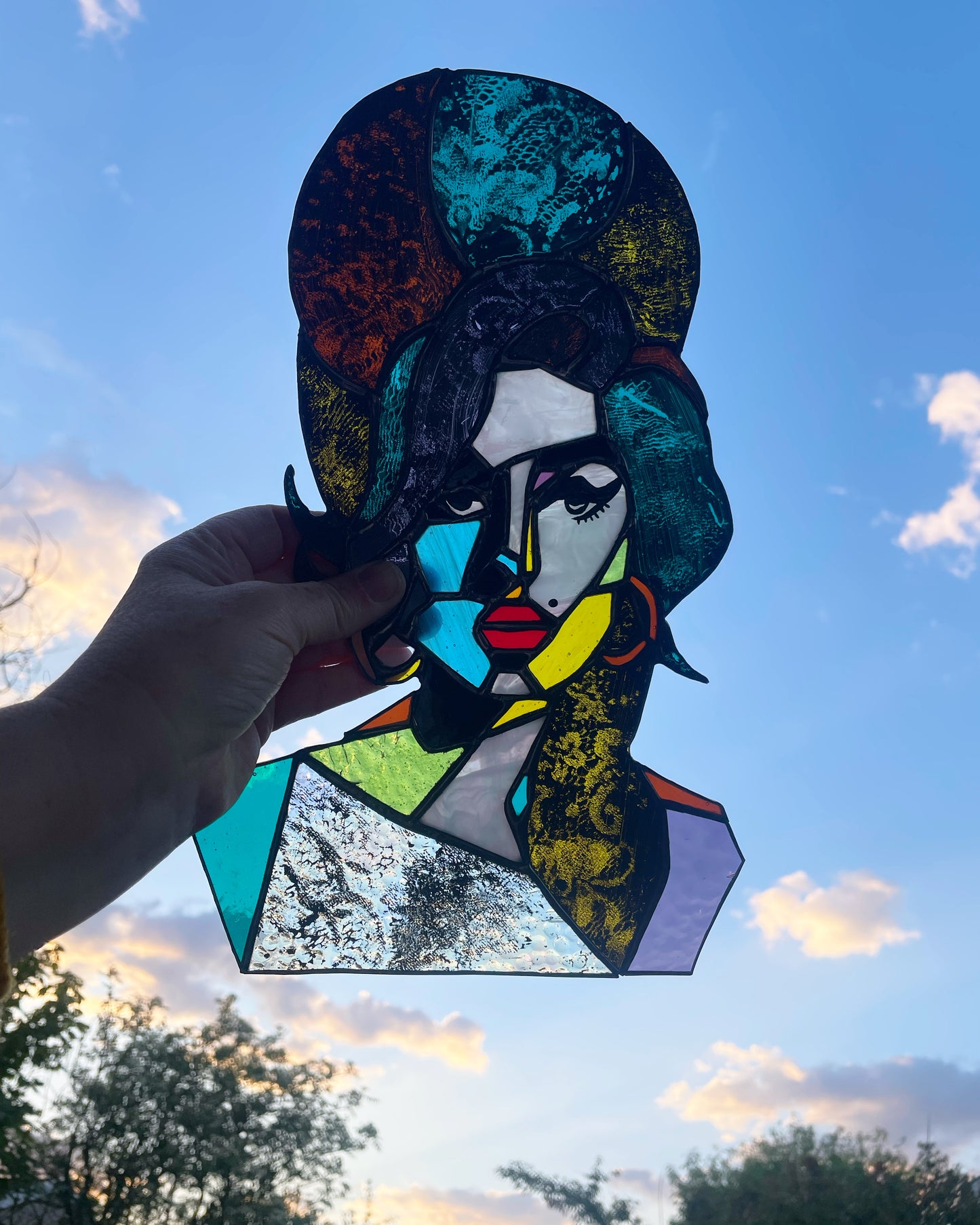 Amy Winehouse Stained Glass Suncatcher