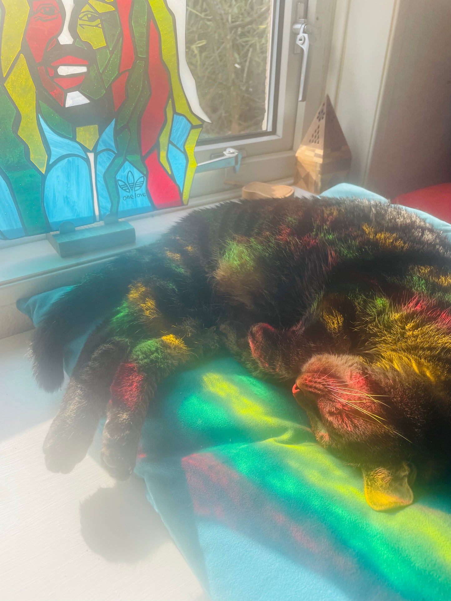 Bob Marley Pop Art Stained Glass Suncatcher