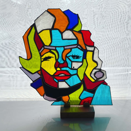 Marilyn Monroe Geometric Pop Art Stained Glass Suncatcher