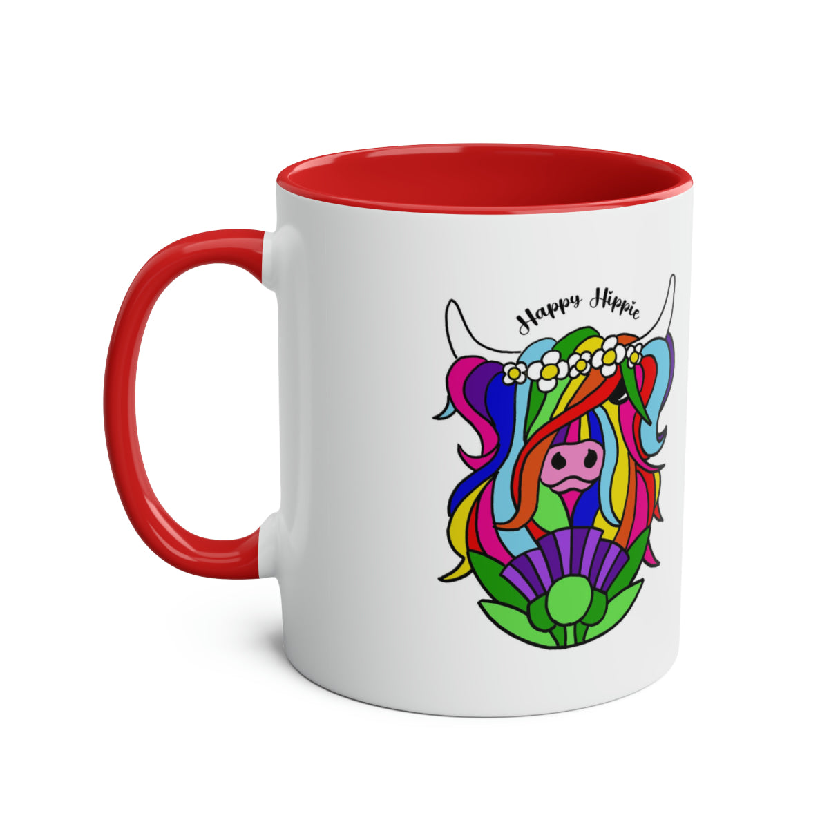 Happy Hippie Highland Cow Mug