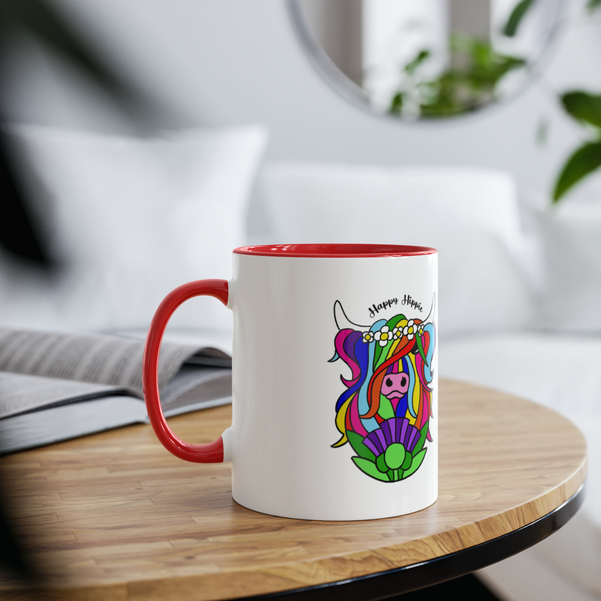 Happy Hippie Highland Cow Mug