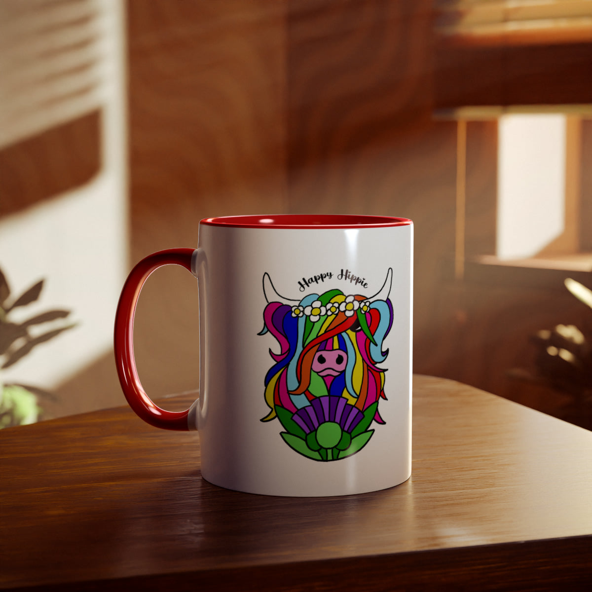 Happy Hippie Highland Cow Mug