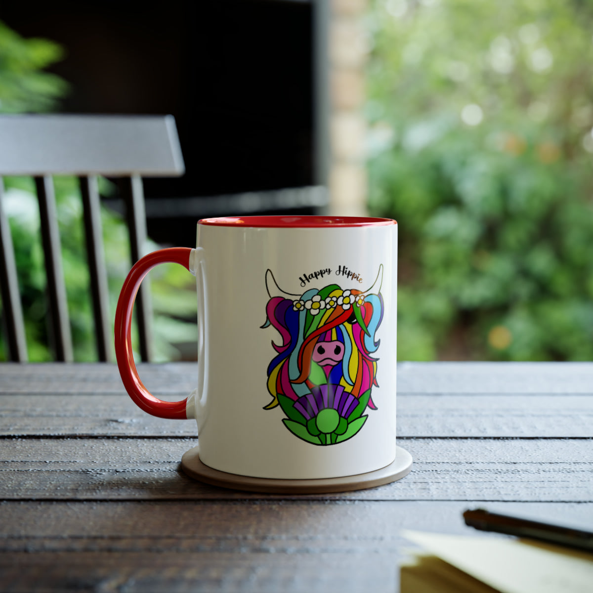 Happy Hippie Highland Cow Mug