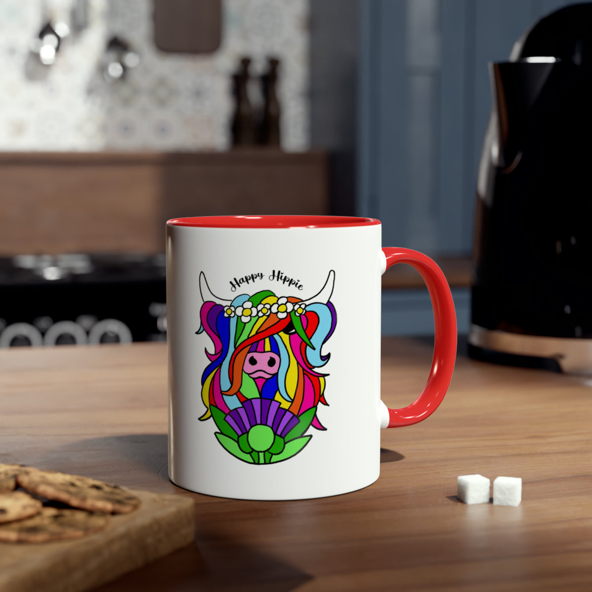 Happy Hippie Highland Cow Mug