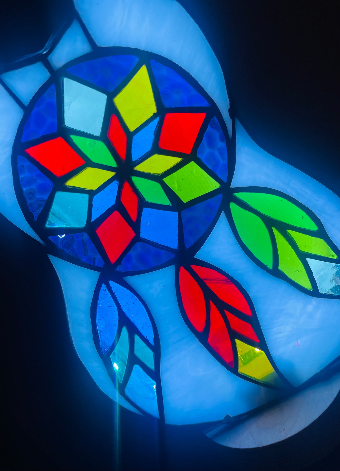 Dreamcatcher Ukulele Stained Glass Lamp