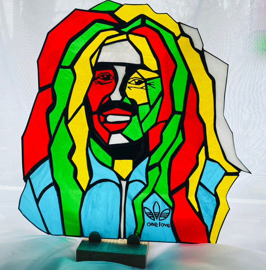 Bob Marley Pop Art Stained Glass Suncatcher