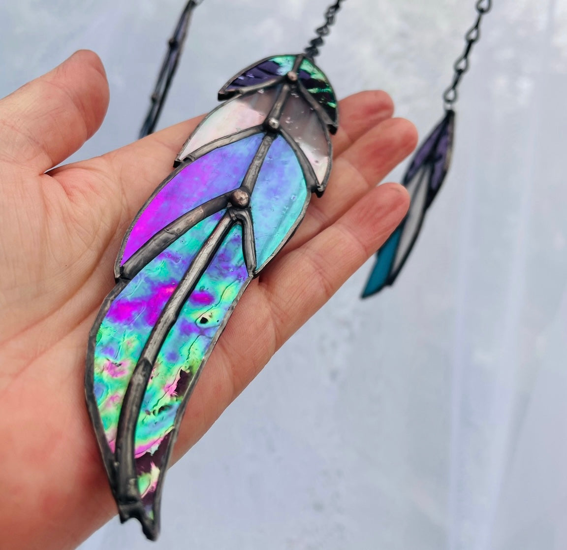 Friendship Feather Stained Glass Suncatcher x 1