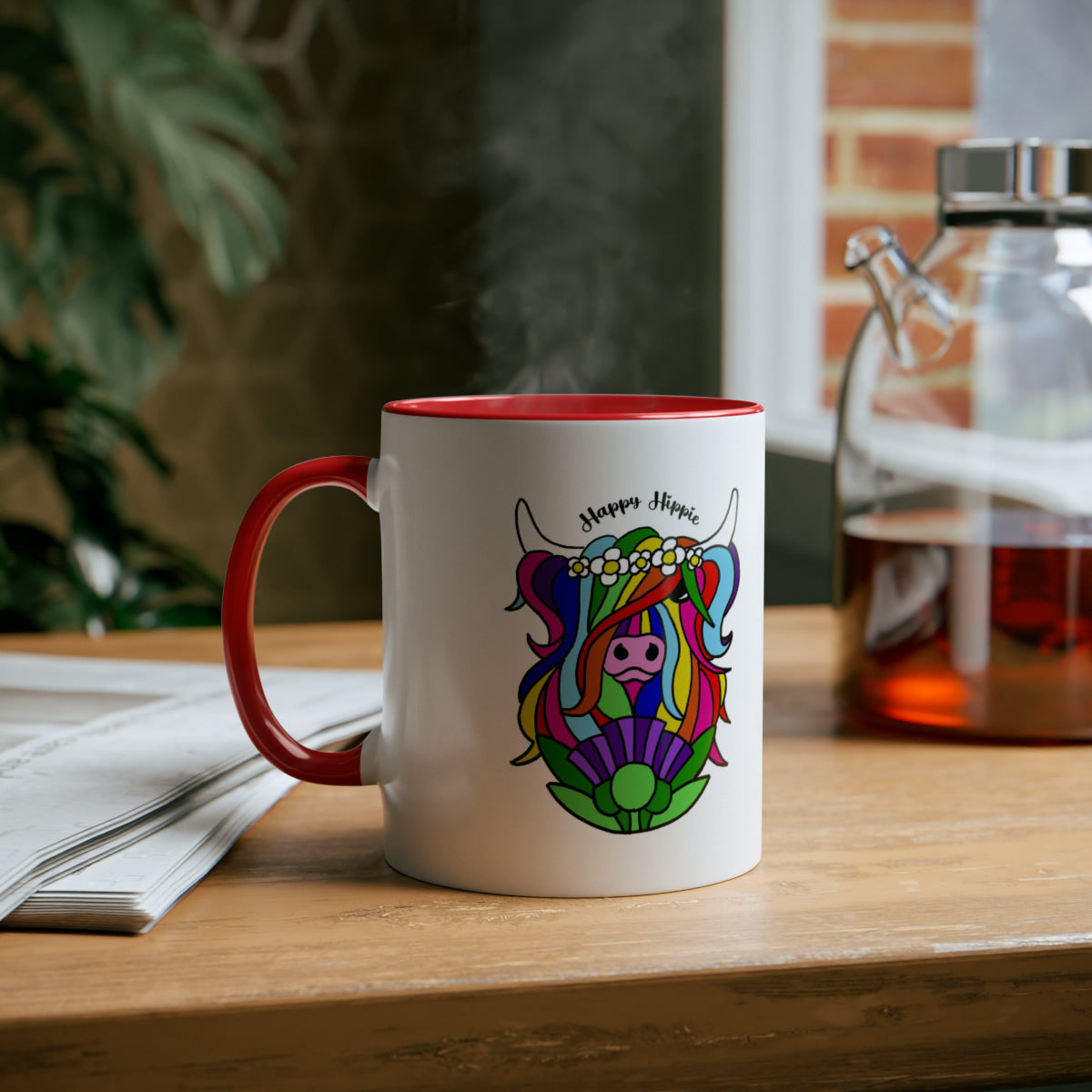 Happy Hippie Highland Cow Mug