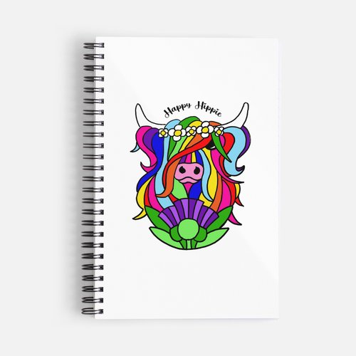 Happie Hippie Highland Cow Notebook / Journal