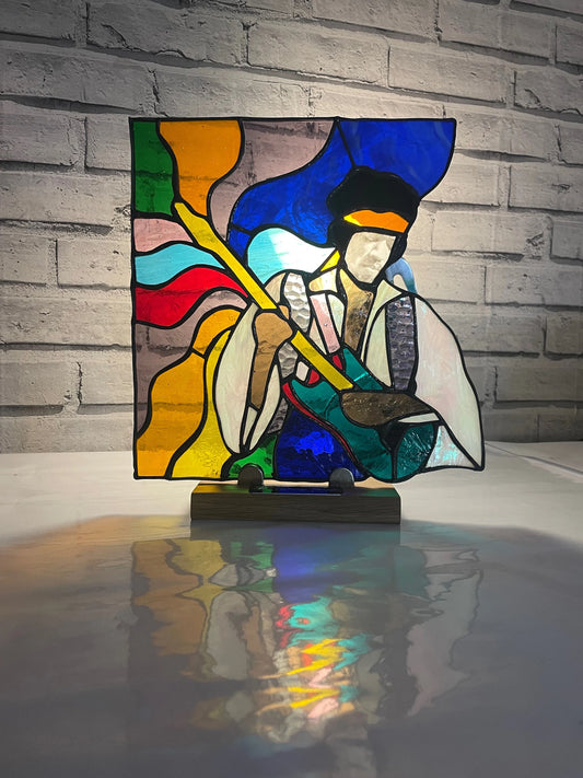 Jimi Hendrix Stained Glass Suncatcher