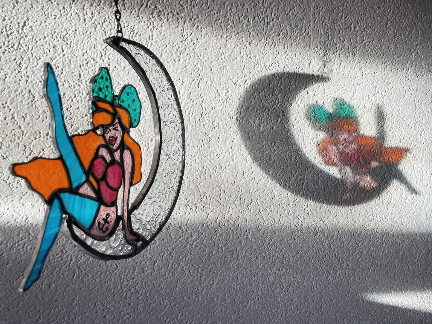 Stay Wild Moon Child Pin up Girl Stained Glass Suncatcher